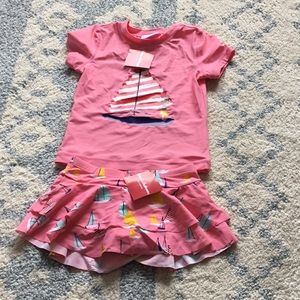 Hanna Andersson girls bathing suit set 8/ 130 NWT